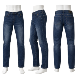 Classic Dark Blue Straight-Leg Denim Jeans