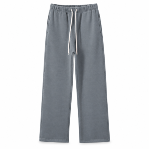 Men’s Steel Grey Wide-Leg Drawstring Sweatpants