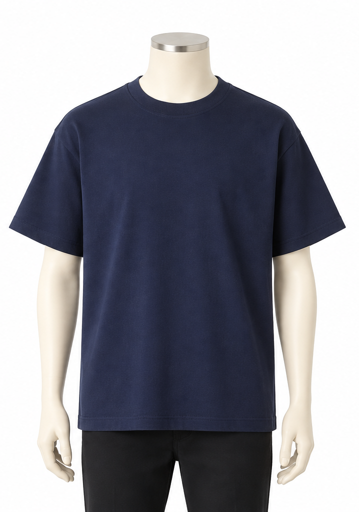 Classic Navy Blue Crew Neck T-Shirt - Image 2
